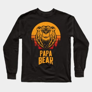 Papa Bear Vintage Retro Long Sleeve T-Shirt